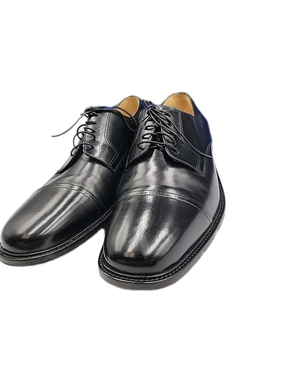 Johnston & Murphy Melton Cap Toe Oxford Black Dress Shoes 11